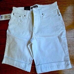 White DKNY cropped shorts